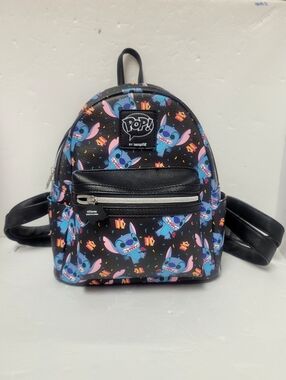 Loungefly Disney Lilo Stitch Mini Backpack School Animation Character Zip Black